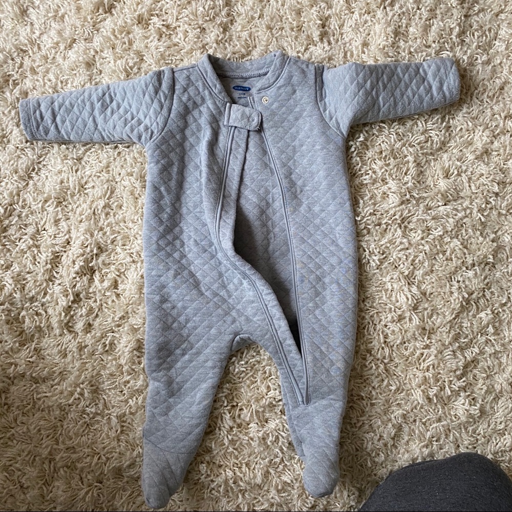 Old Navy blue/gray zip pj 3-6m